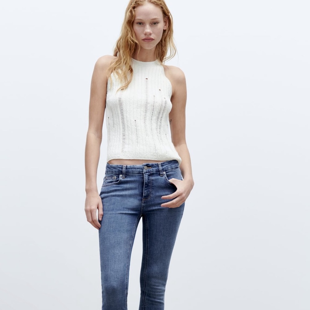 Zara mid rise jeans size 29 8 medium blue skinny fit perfect!